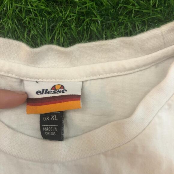 Men's White Ellesse Embroidered Tee - Picture 4 of 6